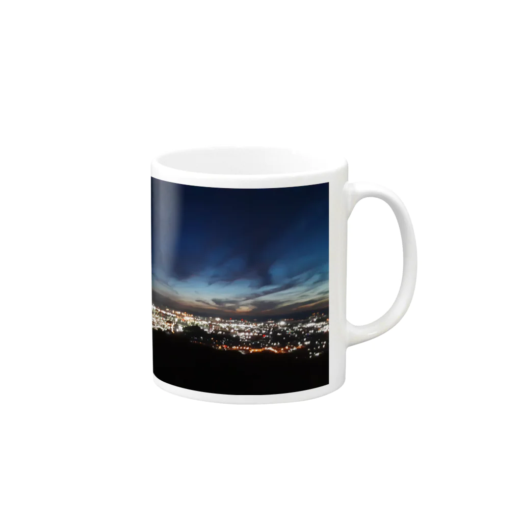 NARTSの水島コンビナートの夜景 Mug :right side of the handle