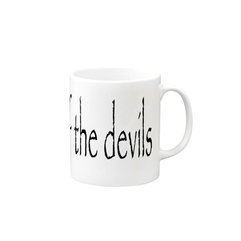 PALA's SHOP　cool、シュール、古風、和風、の悪魔どもの支配を終わらせる！ End the rule of the devils! Mug :right side of the handle