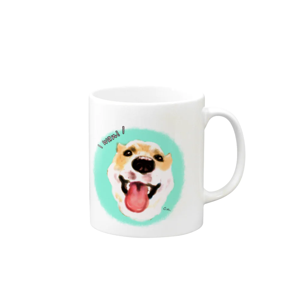 CELLOtoNERIのsmile wanko ☻ Mug :right side of the handle