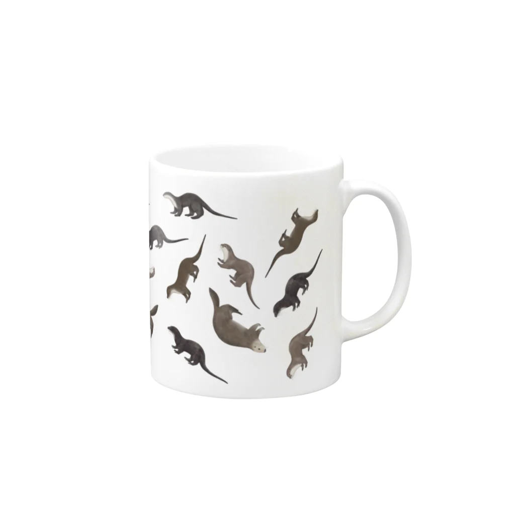 Five Otters in AsiaのFive Otters Mug マグカップの取っ手の右面