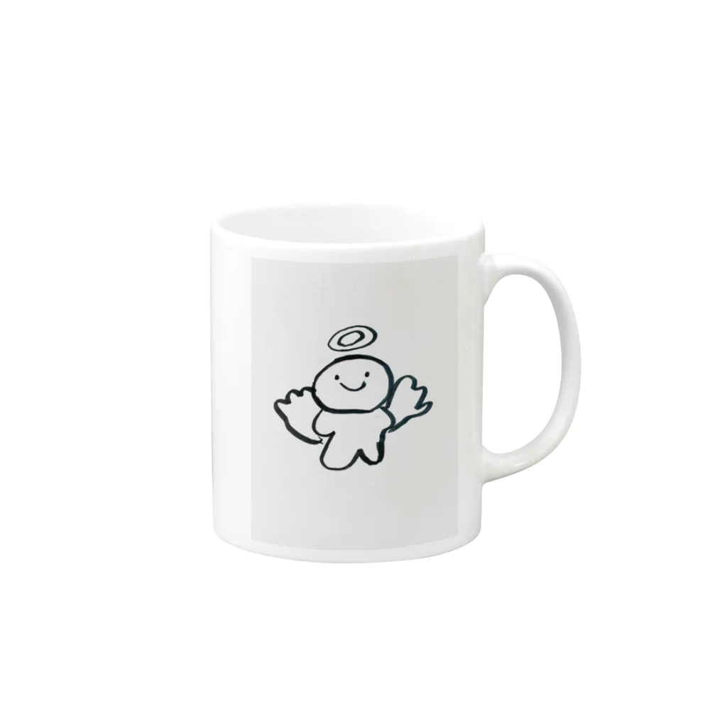 ゆゆけんショップの天使のまるちゃん Mug :right side of the handle