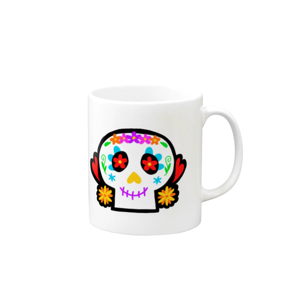 arcoirisのCalaveraーsimpleー Mug :right side of the handle