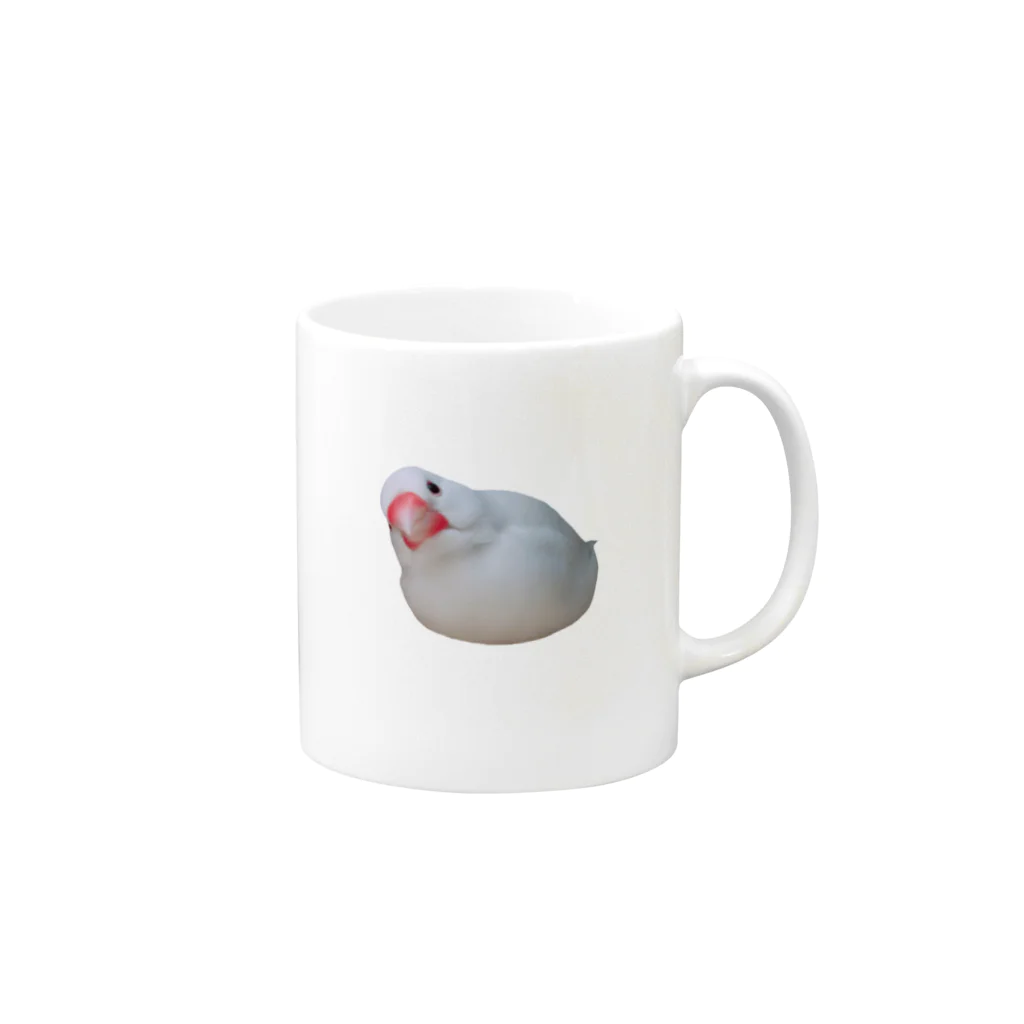 白文鳥にかの日課。の白文鳥にかくん Mug :right side of the handle