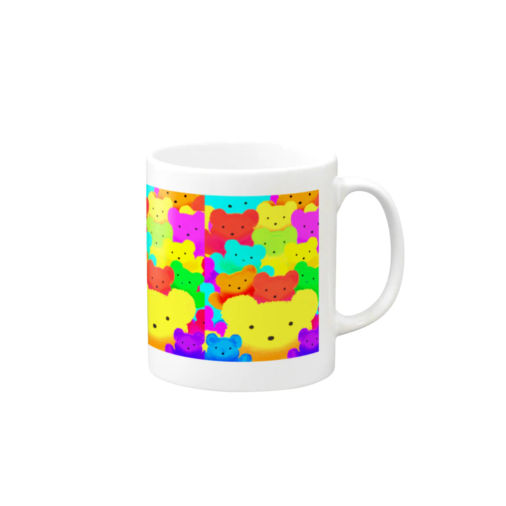 ✨🌈✨ユラクラカン🇯🇵 ✨🌈✨のナナイロテディベアベア Mug :right side of the handle