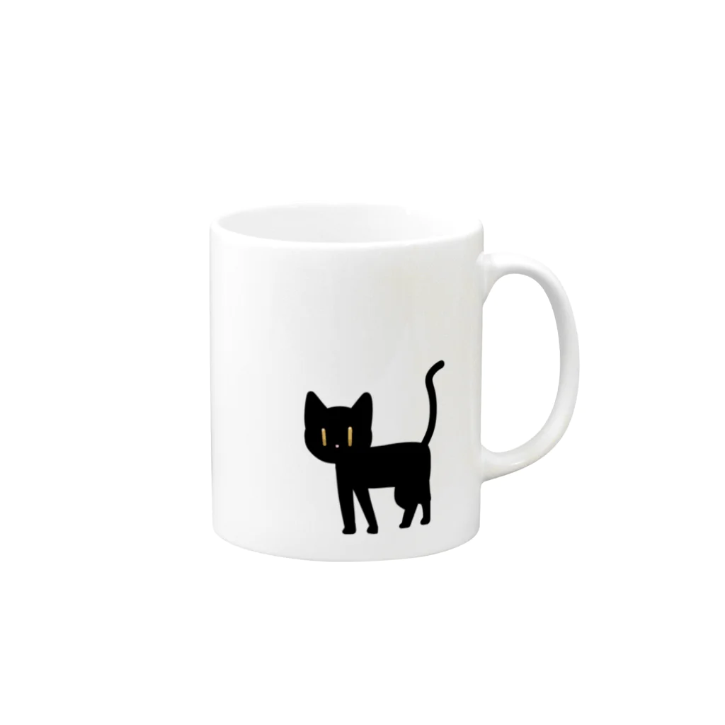 放課後クラブの歩くくろねこ Mug :right side of the handle