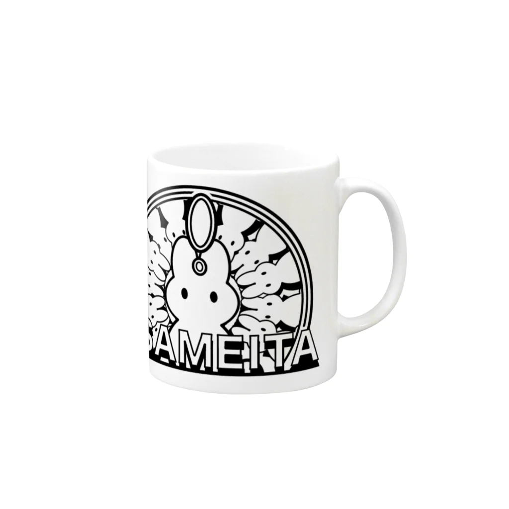 ✨🌈✨ユラクラカン🇯🇵 ✨🌈✨のUSAMEITA うさぎ　モノクロ Mug :right side of the handle