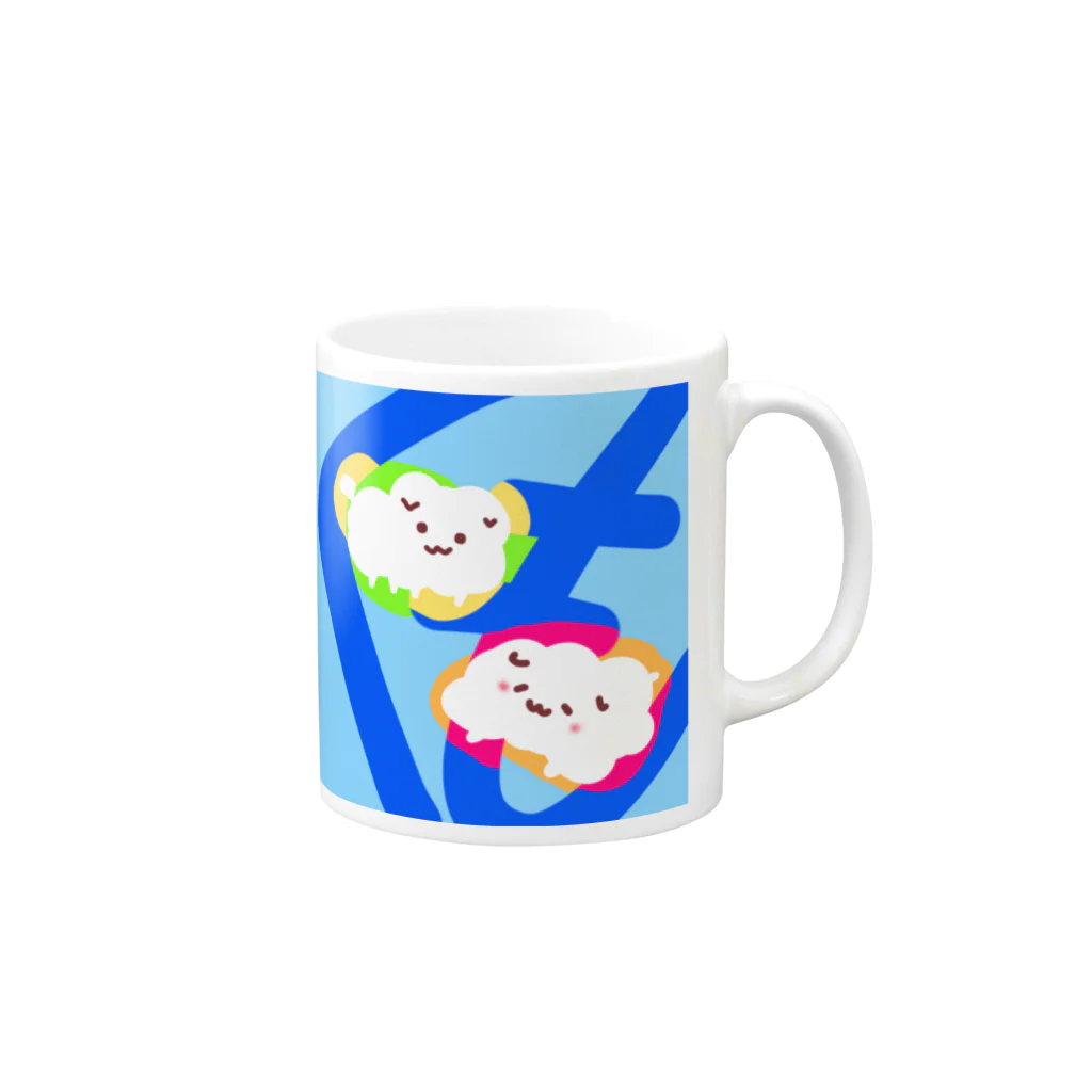 ちぃーかまぷらねっとのもくもくも犬☁️ Mug :right side of the handle