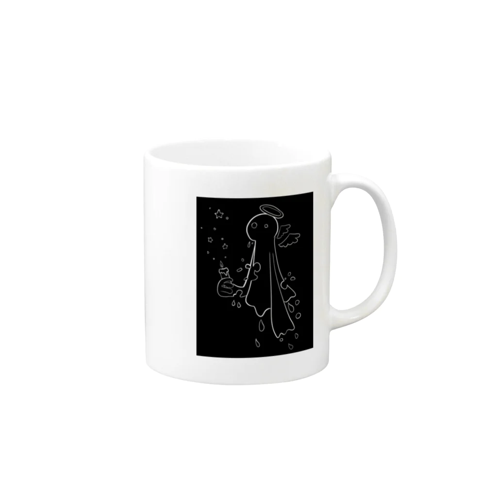 lapis collectionのキャンドルのおばけ Mug :right side of the handle