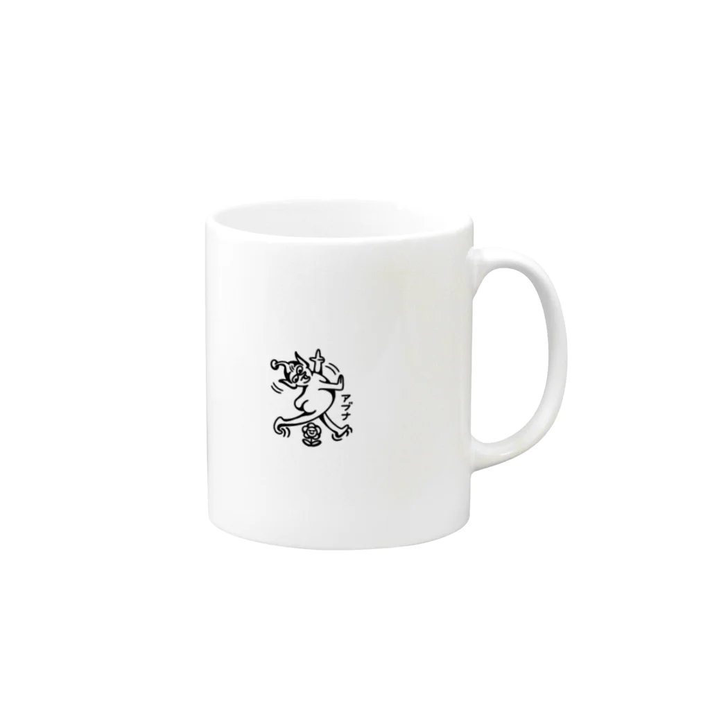 POSHY'sの宇宙くん　アブナver.　鉄電波守り Mug :right side of the handle