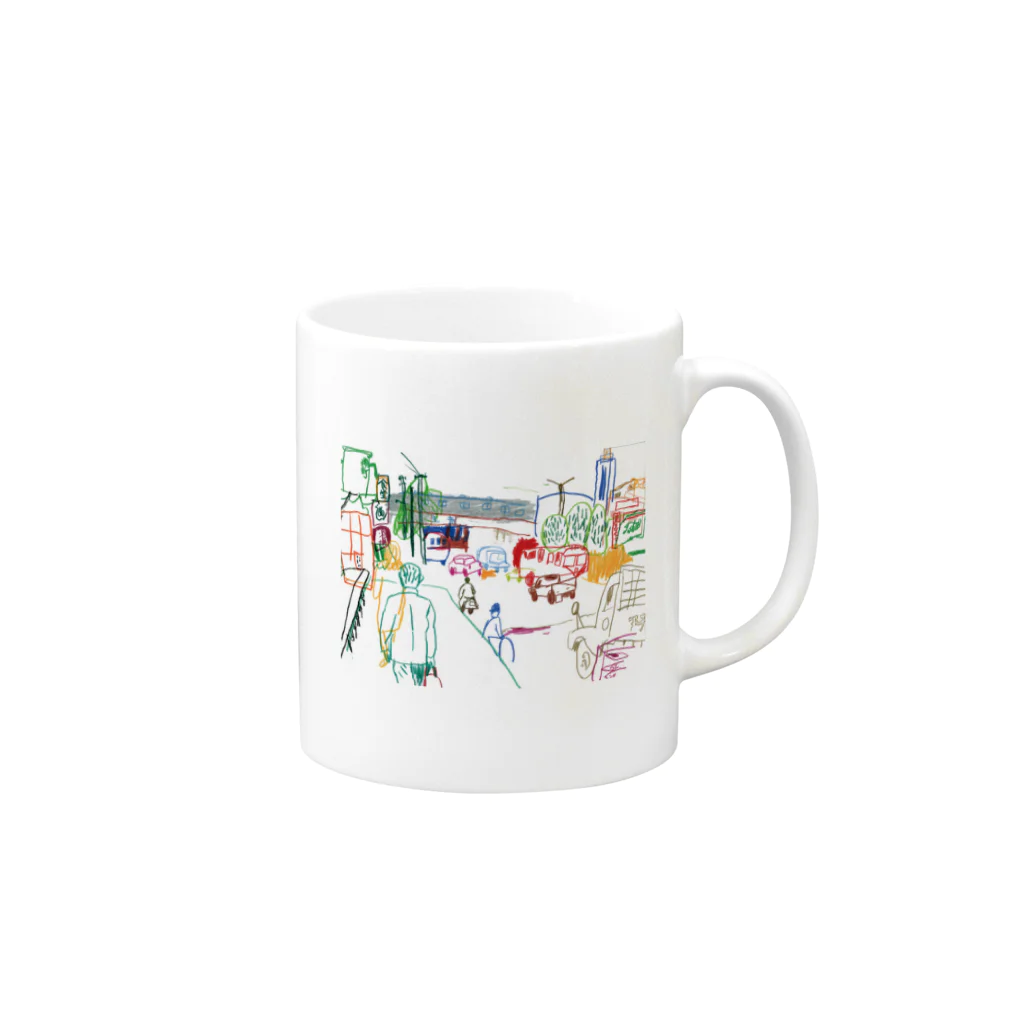 cotonohaの大村タイシ街の手帖特別号記念イラスト Mug :right side of the handle