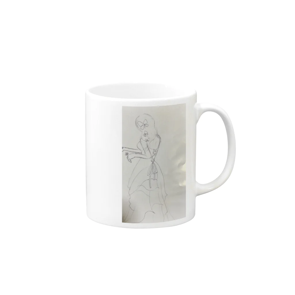 honey bunnyのドレス 、後ろ姿 Mug :right side of the handle