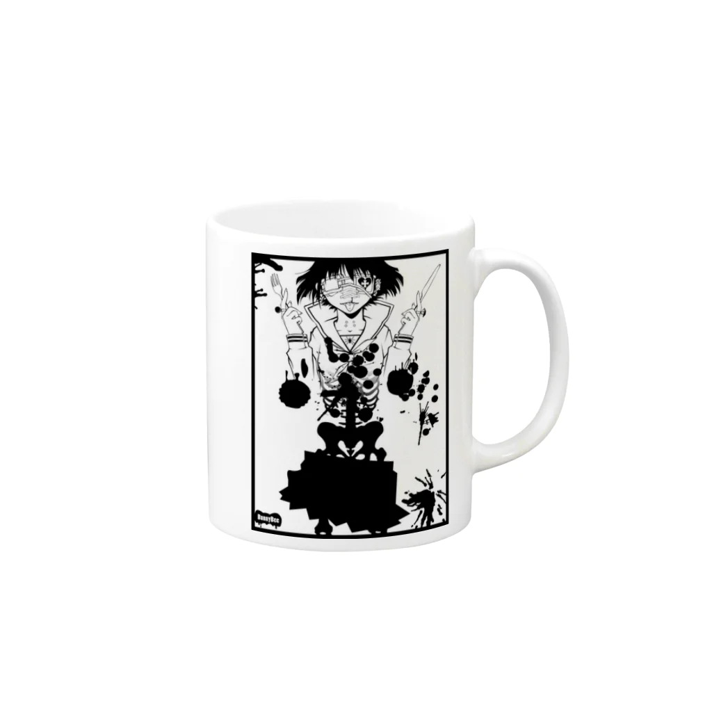 ESCHATOLOGYの骸骨少女 Mug :right side of the handle