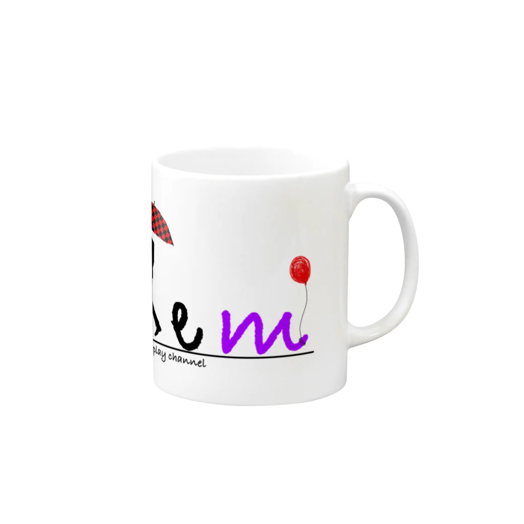 Tem(テム)🎈@ゲーム実況の白・淡色デザイン Mug :right side of the handle