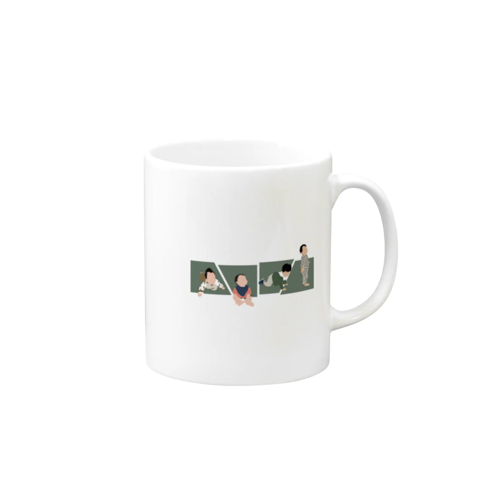 Ｌｏｖｅ ａｎｄ ｇｒｏｗｔｈのB-green【 baby growth】 Mug :right side of the handle