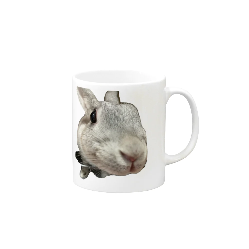 ふてくされうさぎ善のふてくされうさぎの善 Mug :right side of the handle