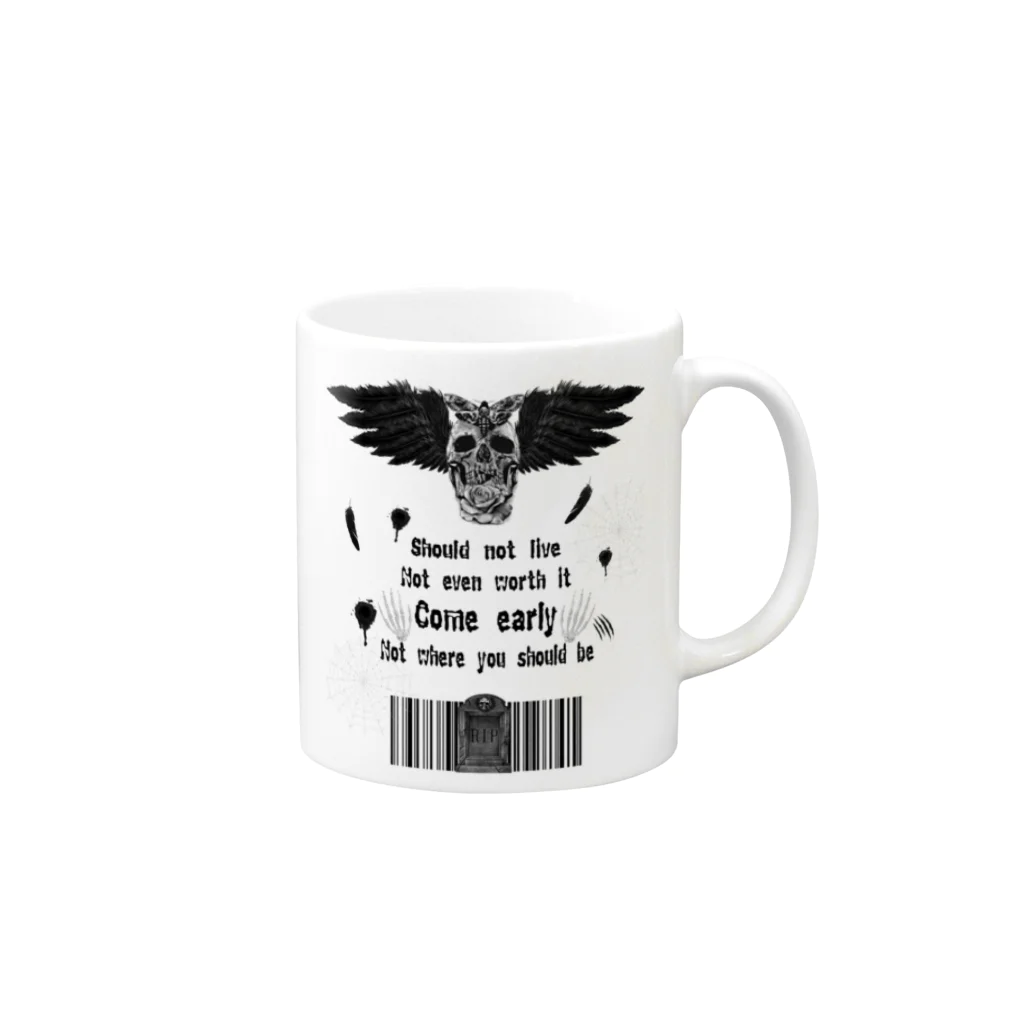 Misery_offichalの♡ 病みかわ ♡ 髑髏ちゃんシリーズ ♡ Mug :right side of the handle