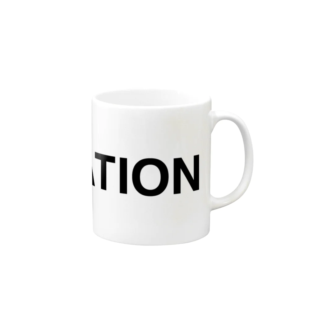 TOKYO LOGOSHOP 東京ロゴショップのWORKATION-ワーケーション- Mug :right side of the handle