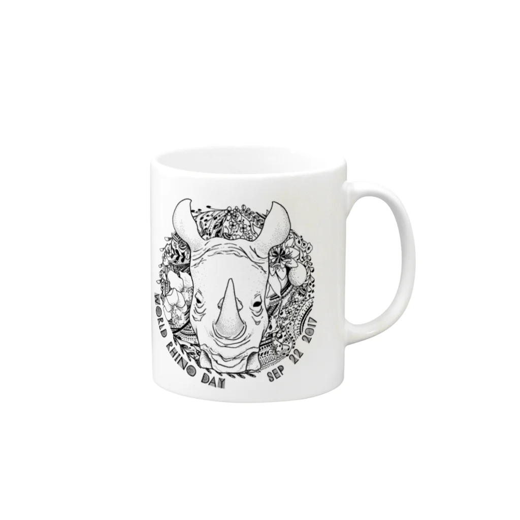 どんすけのWorld Rhino Day Mug :right side of the handle