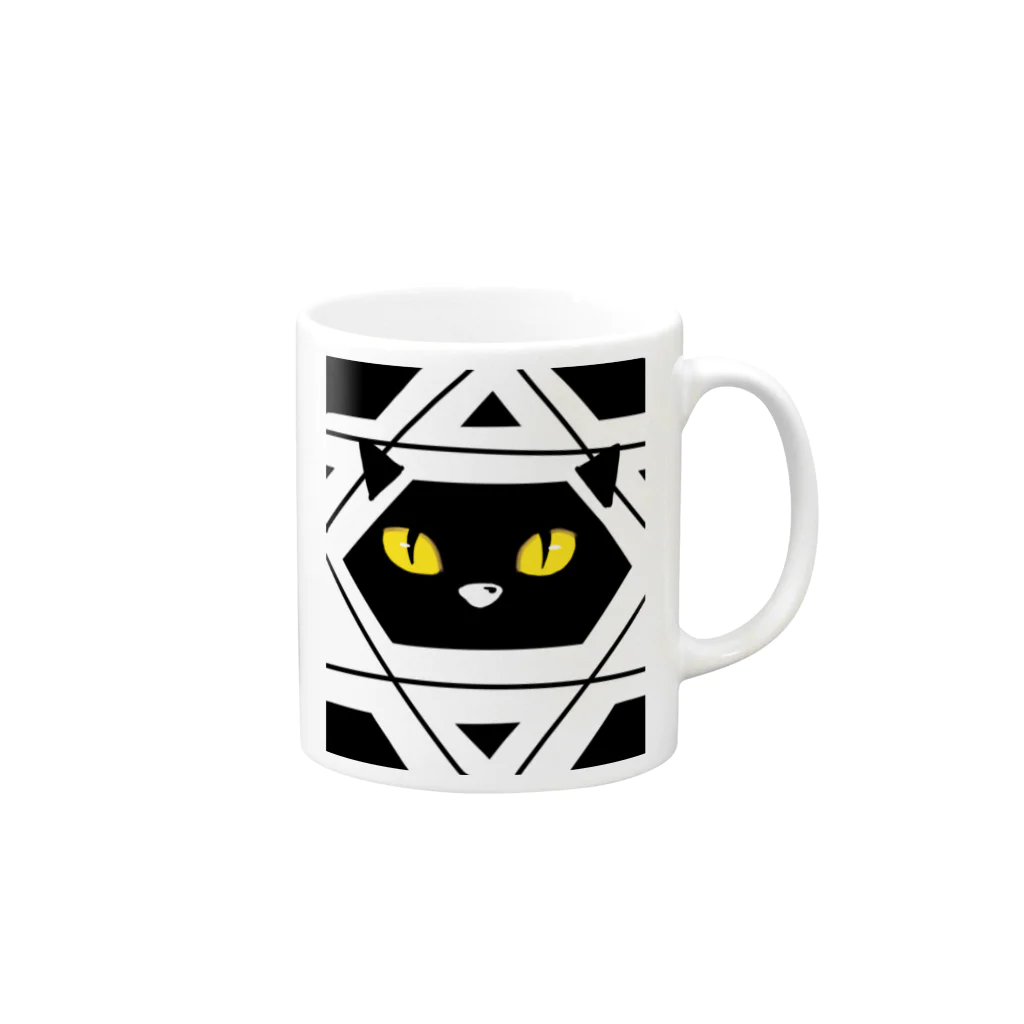 YUUUUKAの黒猫の穴 Mug :right side of the handle