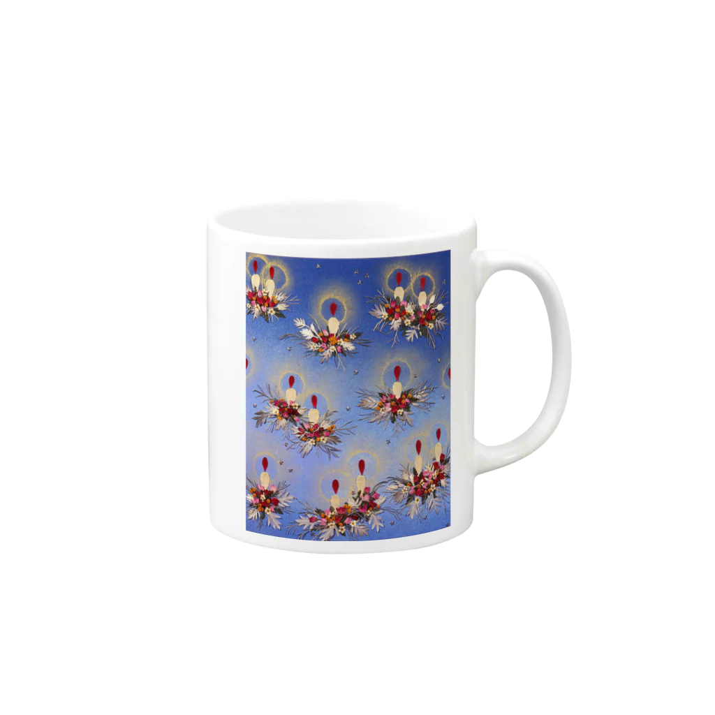 花エヴリのクリスマスキャンドル Mug :right side of the handle