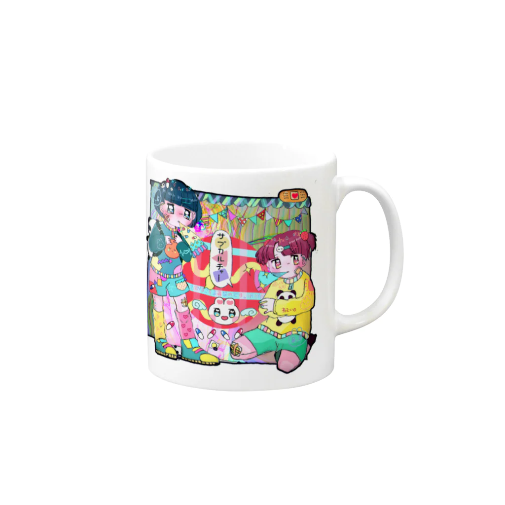 あきかんのゆめかわいいとサブカル Mug :right side of the handle