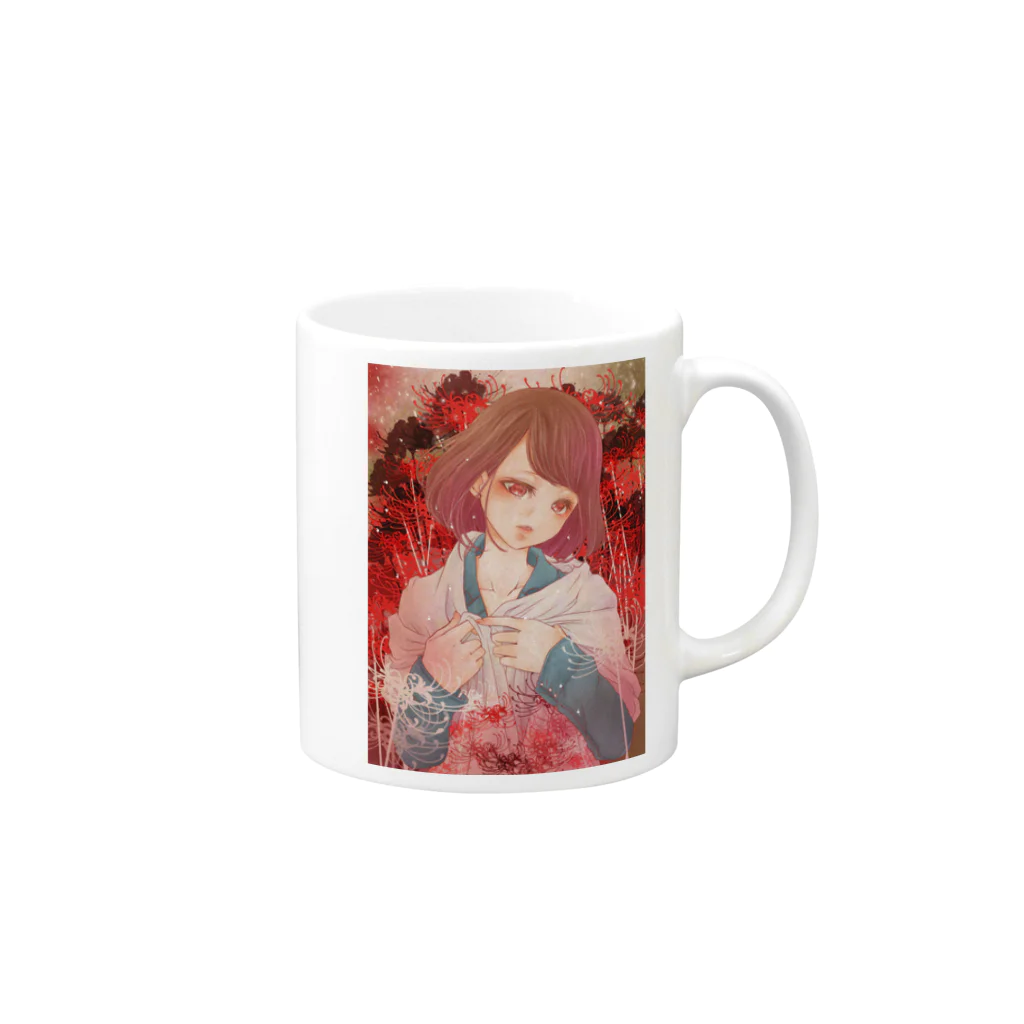 お月美だんごの朱色 Mug :right side of the handle