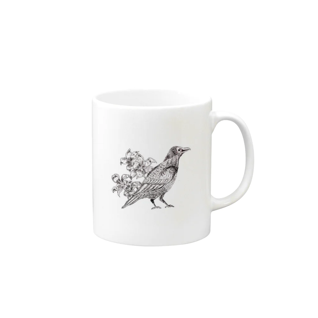 naty's doodlesのsimple bird doodle Mug :right side of the handle