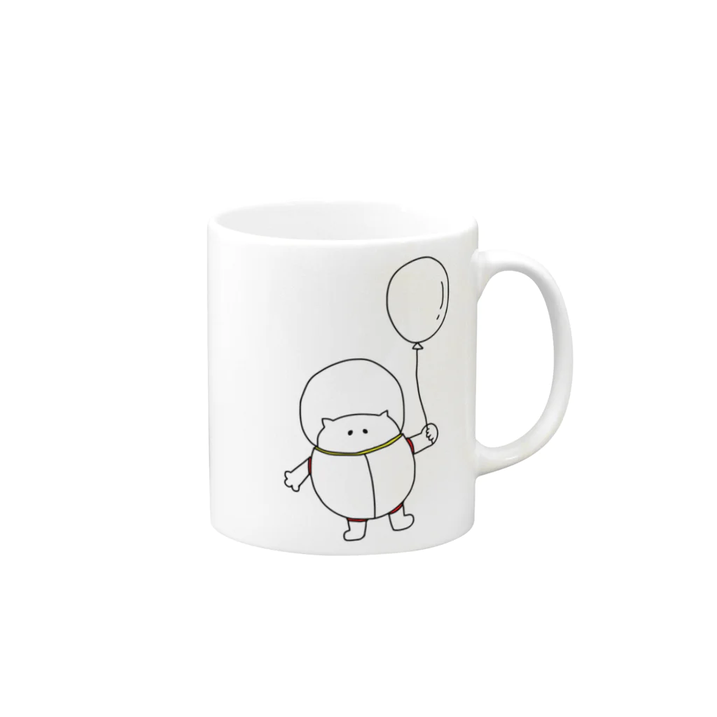 夢見る猫ののらまる Mug :right side of the handle