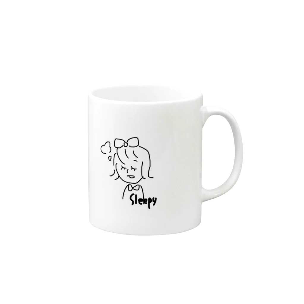 。のsleepy girl. Mug :right side of the handle