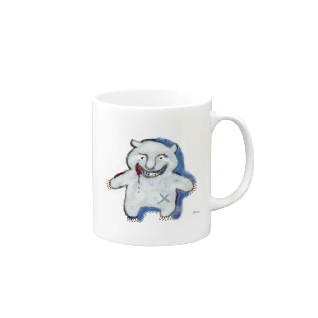 C-cubeのスプラッターベア Mug :right side of the handle