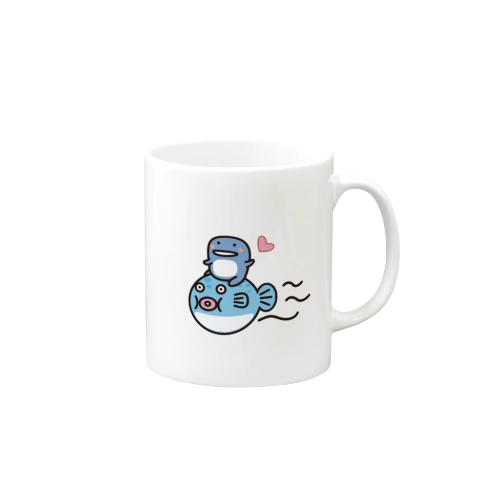 まみおデザインのふぐ行くね Mug :right side of the handle