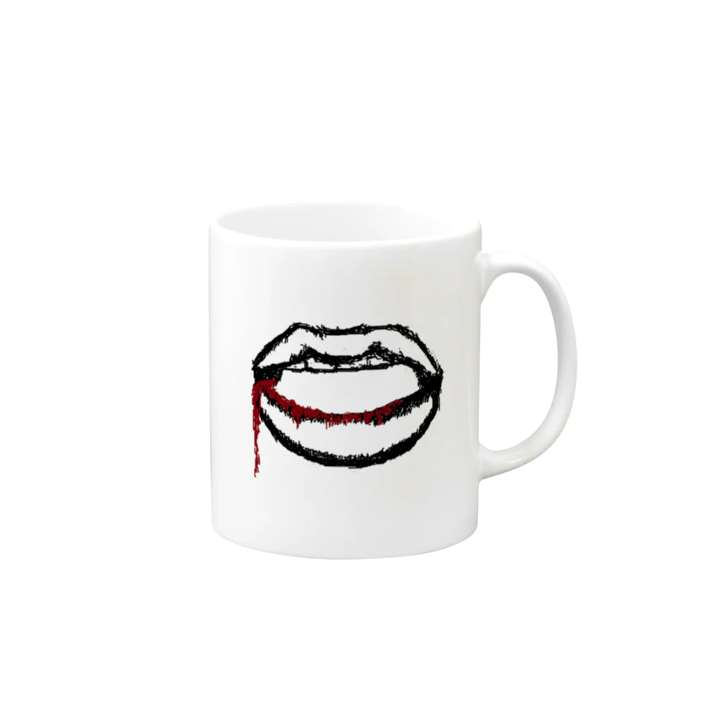 InjectionOfVain(suzuri shop)のMouth(BloodFlowing) Mug :right side of the handle