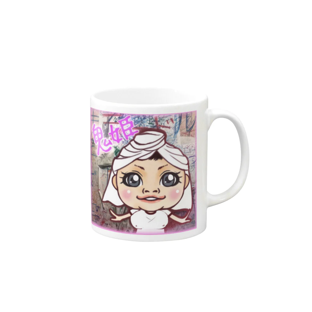 鬼姫の鬼姫 Mug :right side of the handle