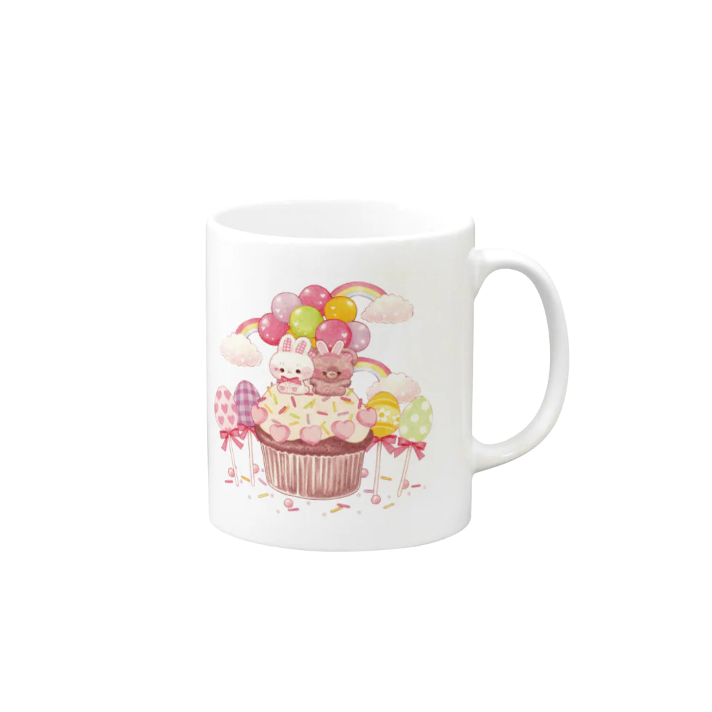 ゆかチョフのSweets bunny and bear Mug :right side of the handle