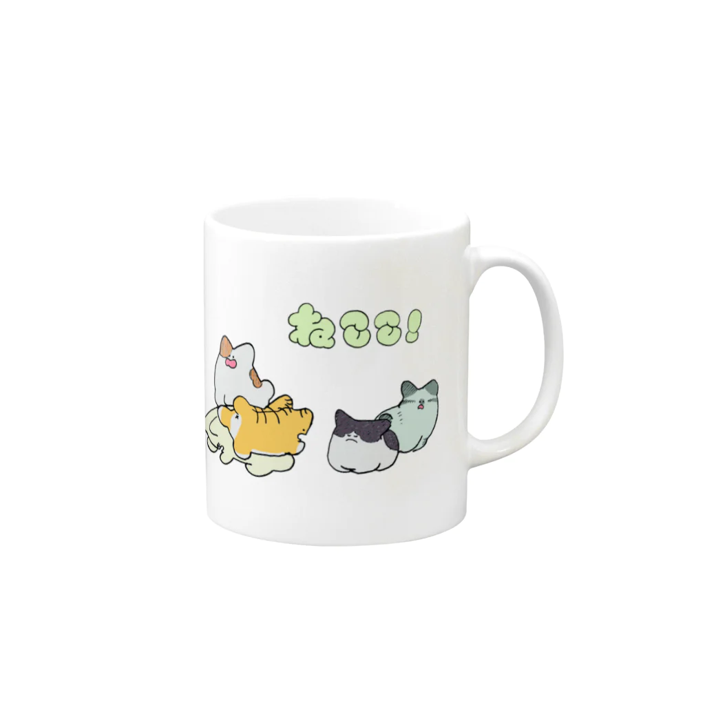 ちろちろりのねここ！せいぞろい！ Mug :right side of the handle