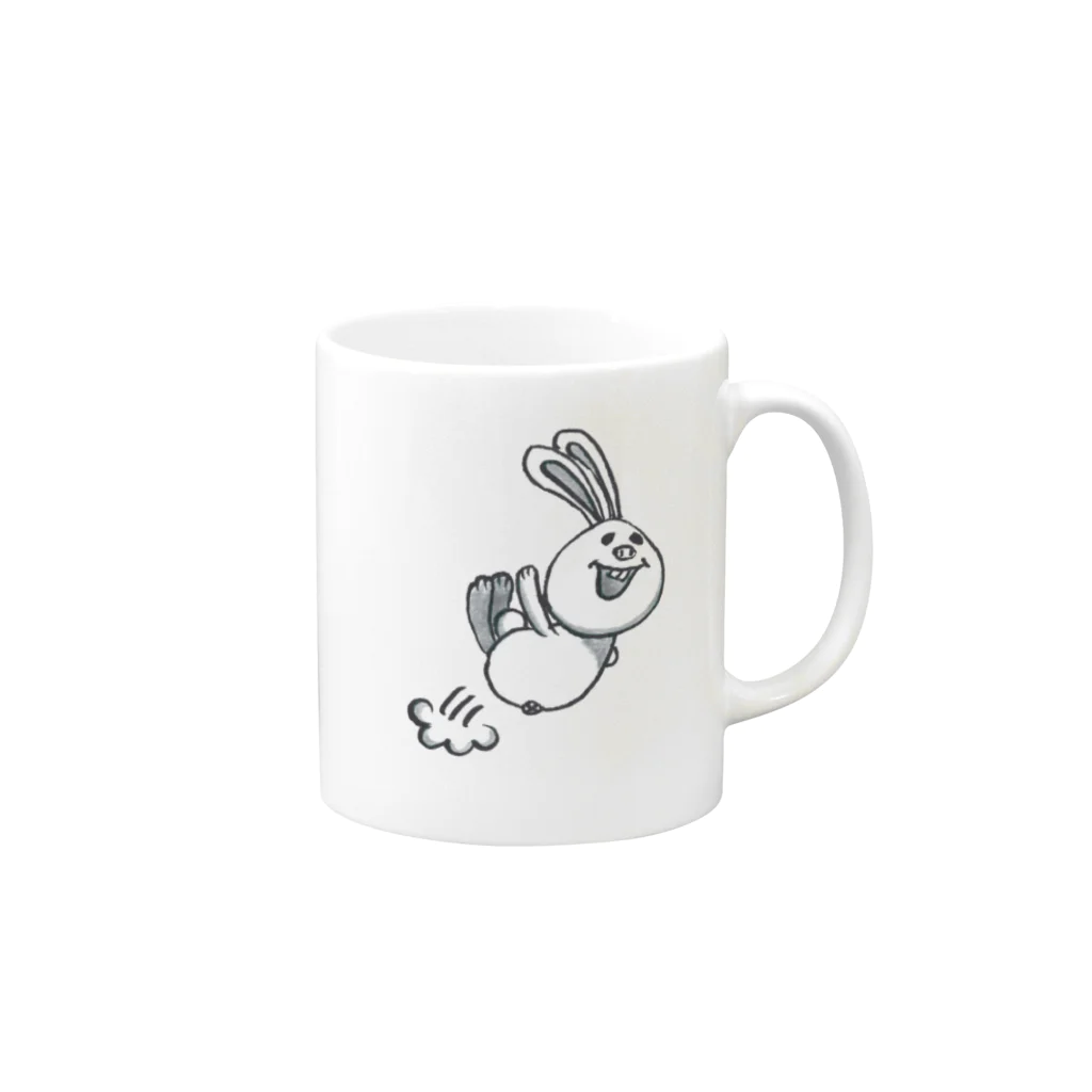 BUSAKOBOのとびうさぎ Mug :right side of the handle