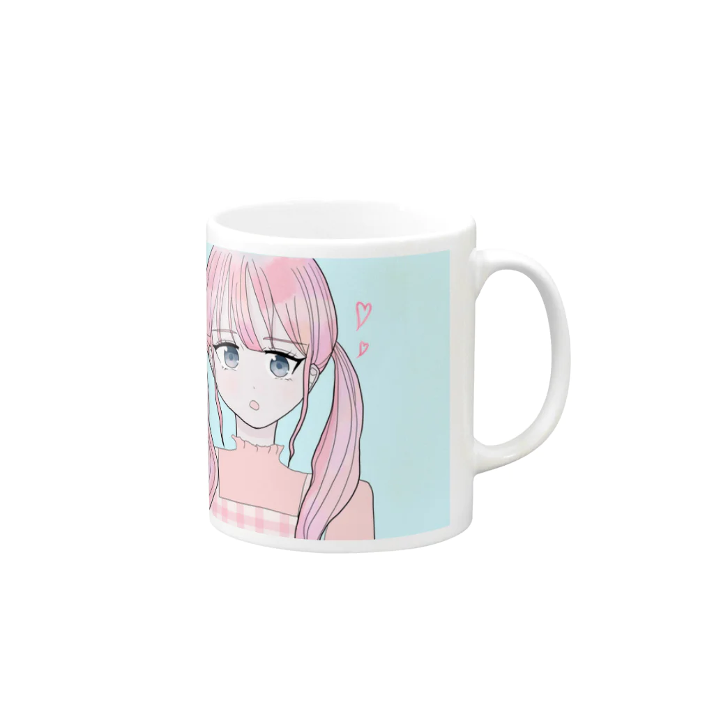 YURIのpinkガール Mug :right side of the handle