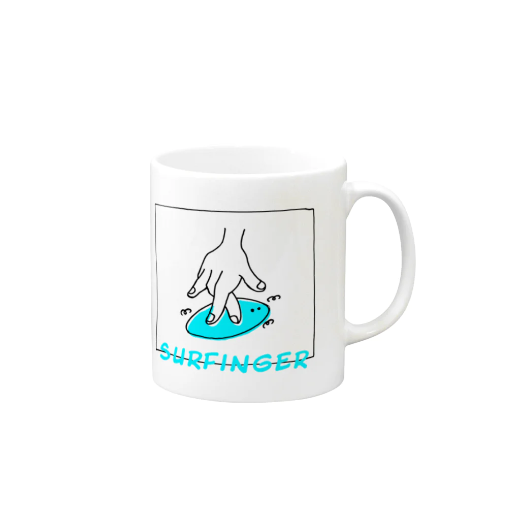 ふーのsurfinger Mug :right side of the handle