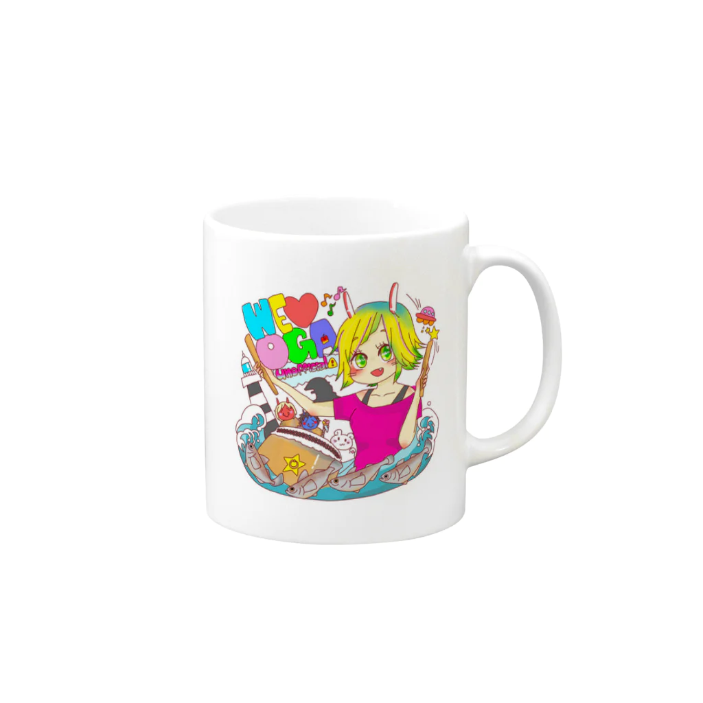 やす田のやぁちゃんの男鹿の魅力を非公式で紹介♡ Mug :right side of the handle