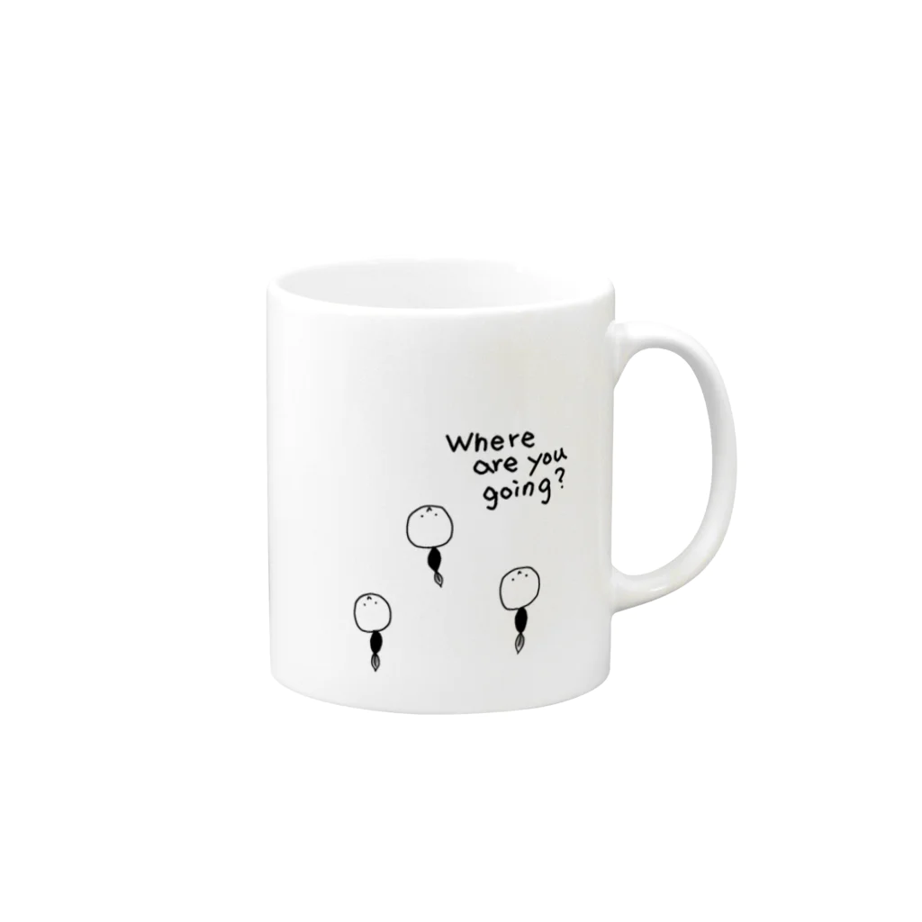 地球産のWhere are you going? Mug :right side of the handle