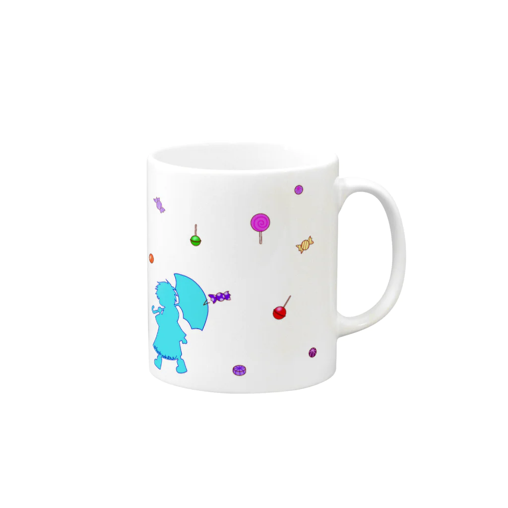 Draw freelyの飴降り Mug :right side of the handle