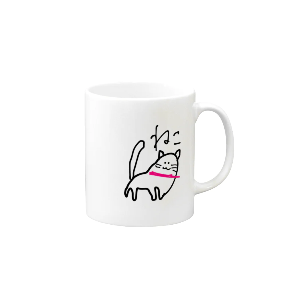 mautaの左肩でアタックする猫 Mug :right side of the handle