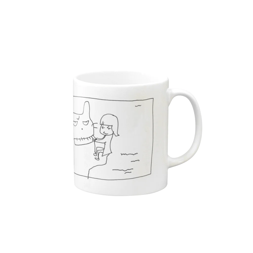 門脇篤のねこピアノ Mug :right side of the handle