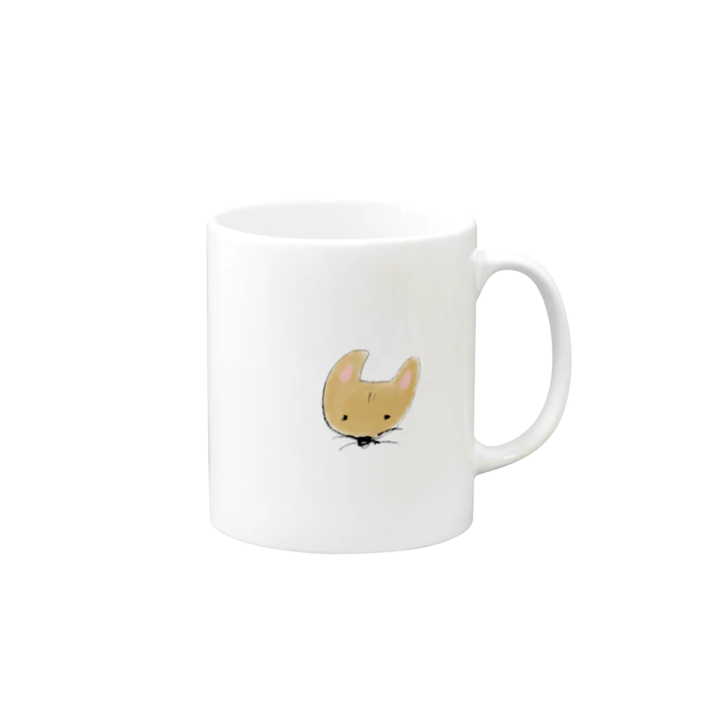 ピリカピリ辛の眉間にシワを寄せるキツネ Mug :right side of the handle