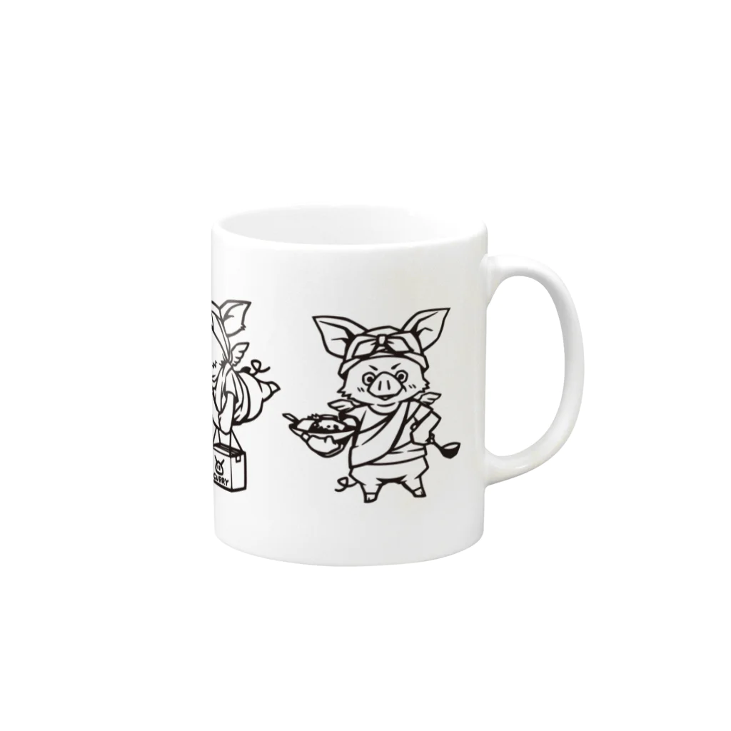 東新宿サンラサーのLOVE豚組 Mug :right side of the handle