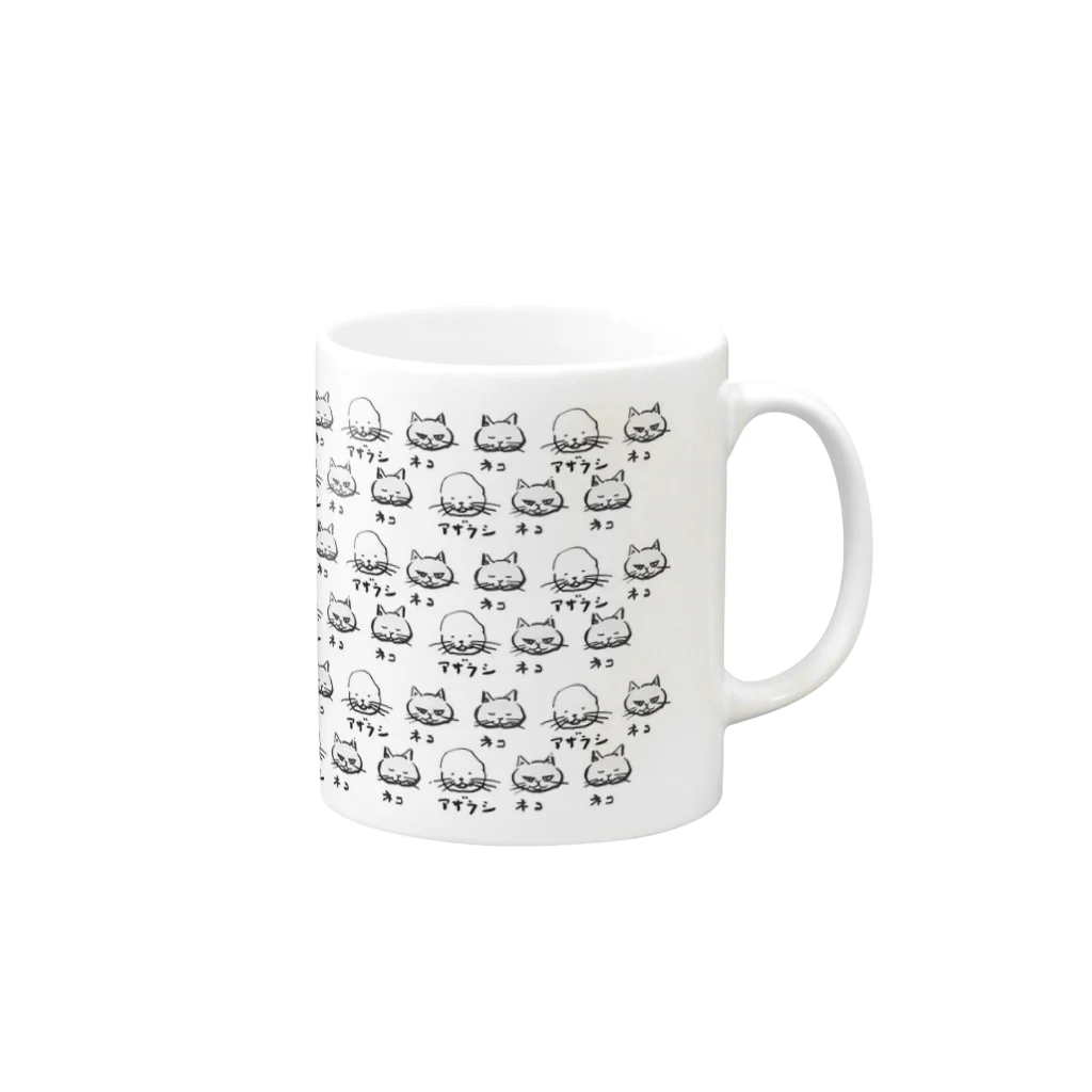 kingrocketsのねこねこアザラシ Mug :right side of the handle