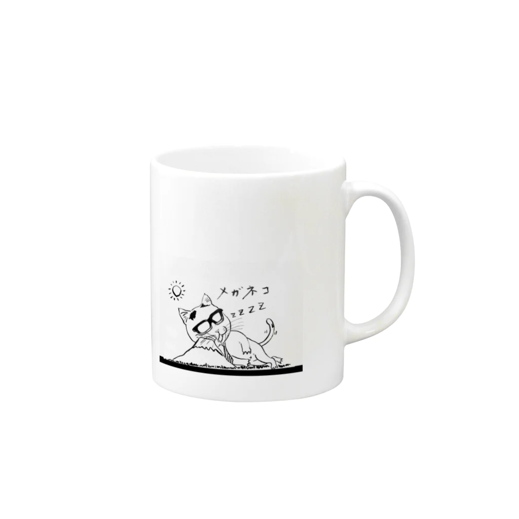 kingrocketsのメガねこ Mug :right side of the handle