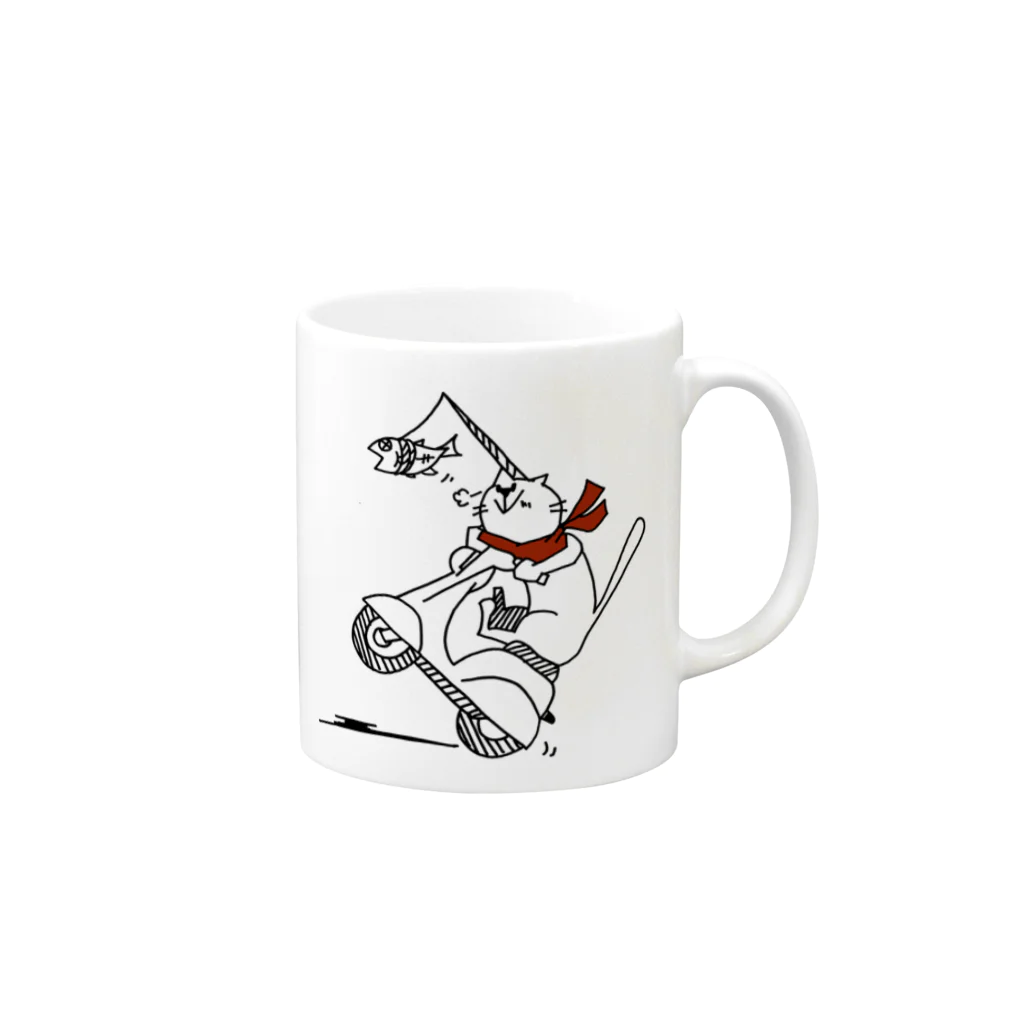 ねこらいだーのねこらいだー Mug :right side of the handle