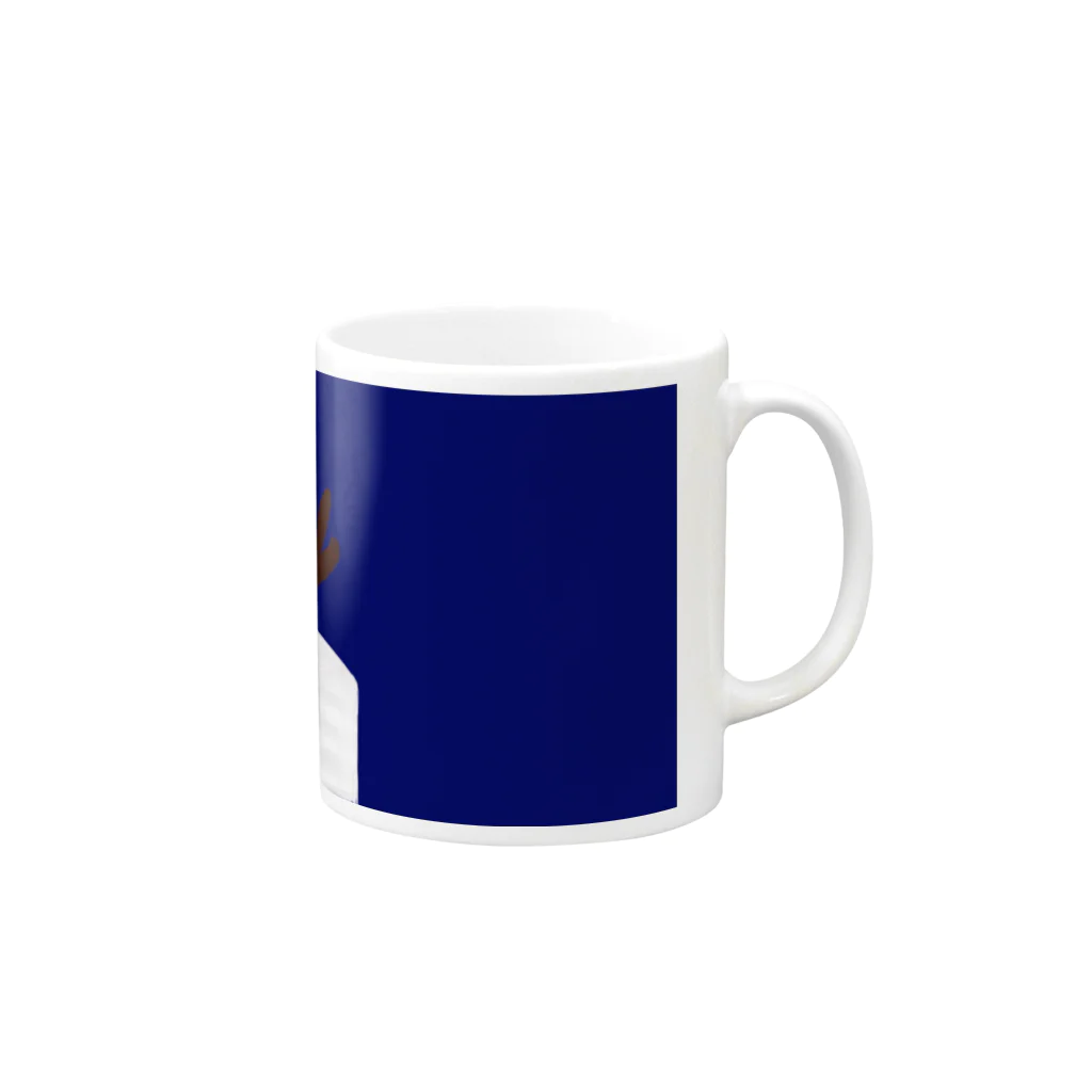 Niea999’s プチハッピー shopのXmas nose - blue Mug :right side of the handle