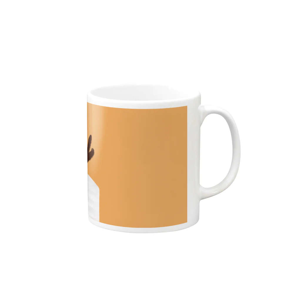 Niea999’s プチハッピー shopのXmas nose - beige Mug :right side of the handle